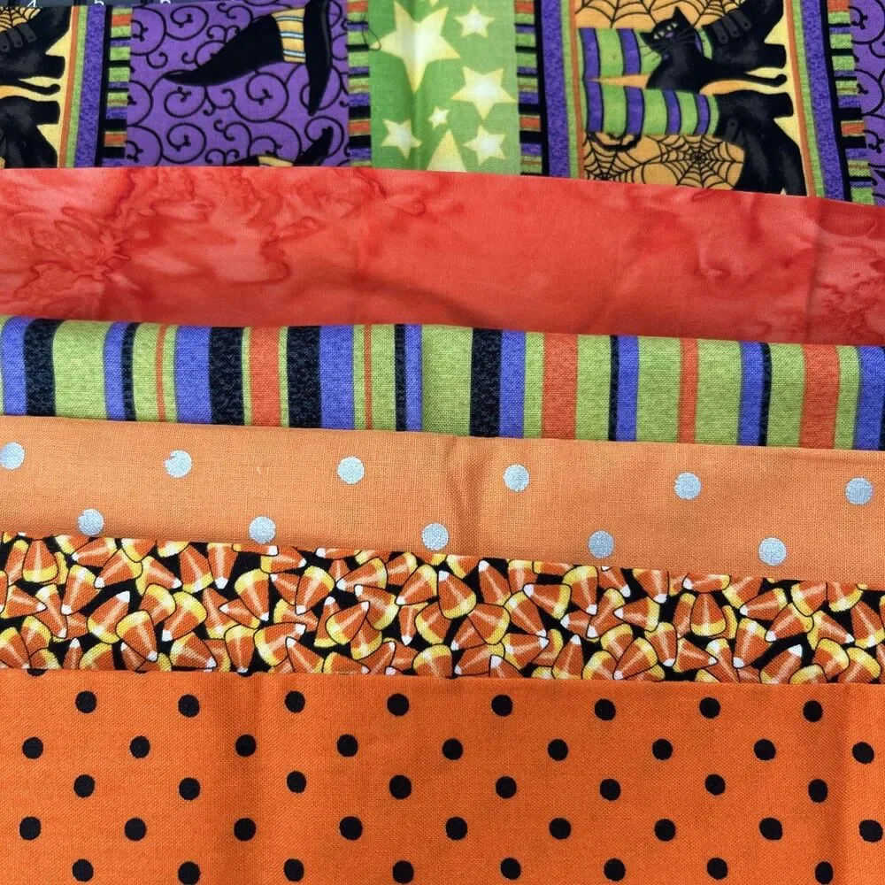 Witchy Poo by Deb Grogan Halloween Theme Cotton Quilting Fabric Lot 6 Pc